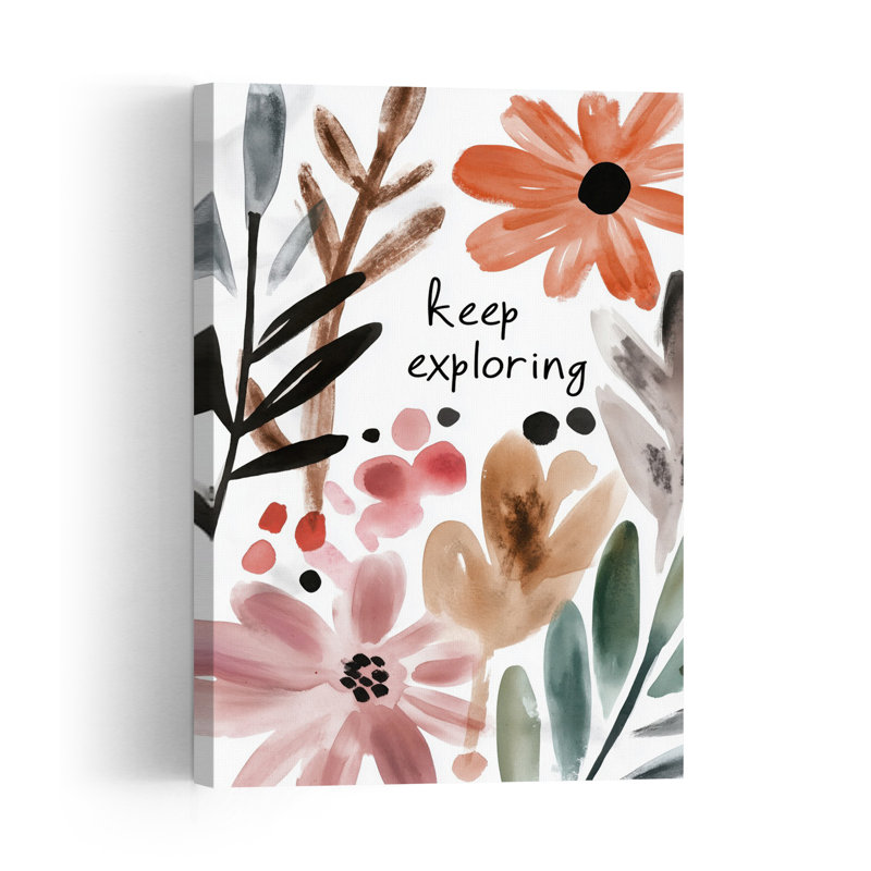 Floral Adventure Abstract Contemporary Minimalist Flower Nature Wall Art Print by Treechild - Print, 91.44cm H x 60.96cm W