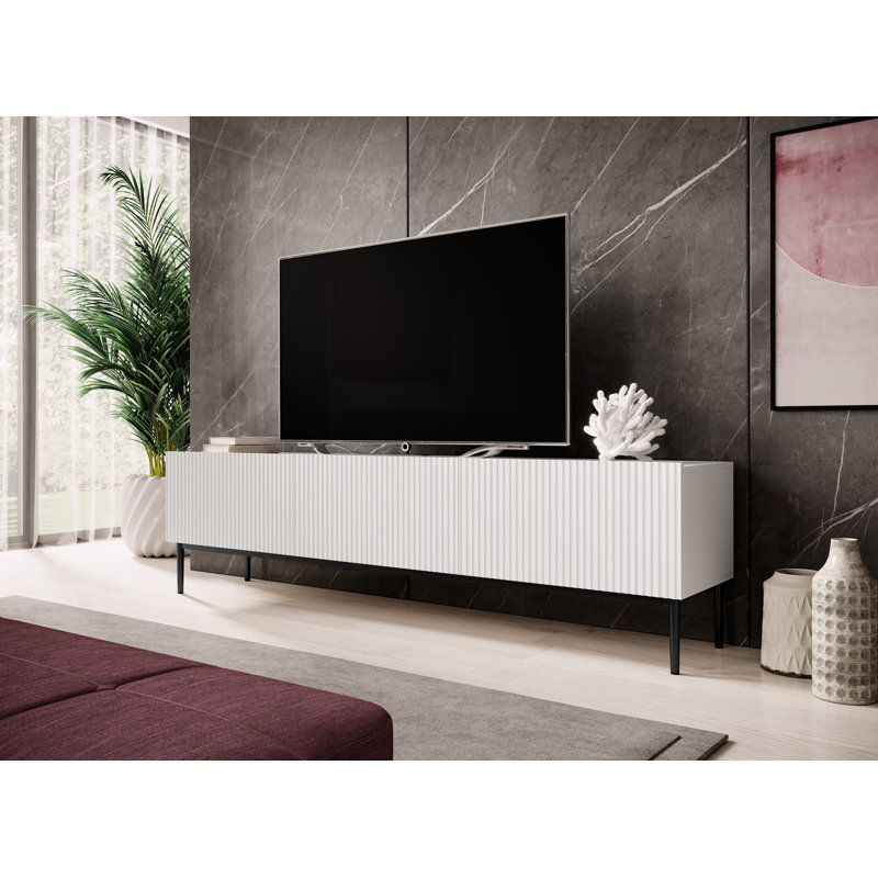 Amarr Unfinished TV Stand for TVs up to 55", White/Black