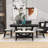 Raheema Modern 6-Piece Dining Set with Rubberwood Table, Upholstered Chairs and Bench-1456997348-1456997349-1456997346