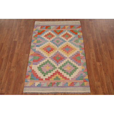 Reversible Wool Kilim Oriental Accent Rug 3x5