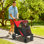 Dog Stroller for MediumLarge Breeds Foldable Pet Pram Red