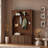 Retro Arched Hall Tree With Adjustable Shelves, Bench, Cabinets, Coat Rack And Open Shelving-1477896684