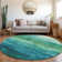 Machine Washable Indoor/Outdoor Cinead ACN1699 Teal Rug