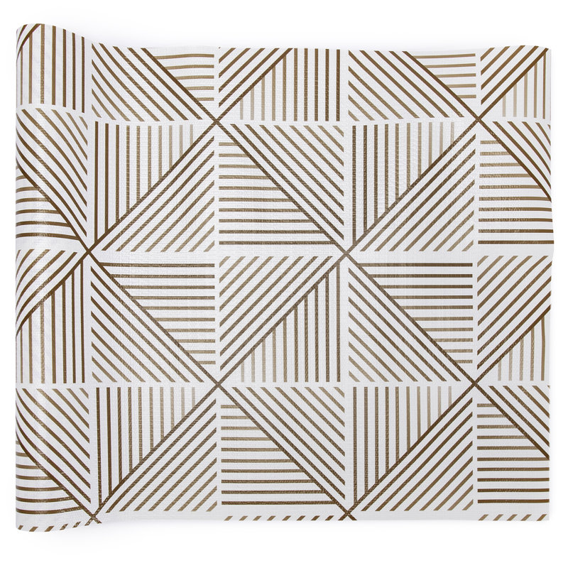 Revêtement pour étagères, revêtement antidérapant non adhésif pour placards, revêtement imperméable pour tiroirs, étagères, commodes, armoires de salle de bain, rayures brunes, 45,7 cm (l) x 243,8 cm (l)