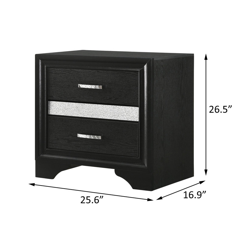 Ensemble de chambre à coucher 4 pièces 4 pièces , Double, Noir
