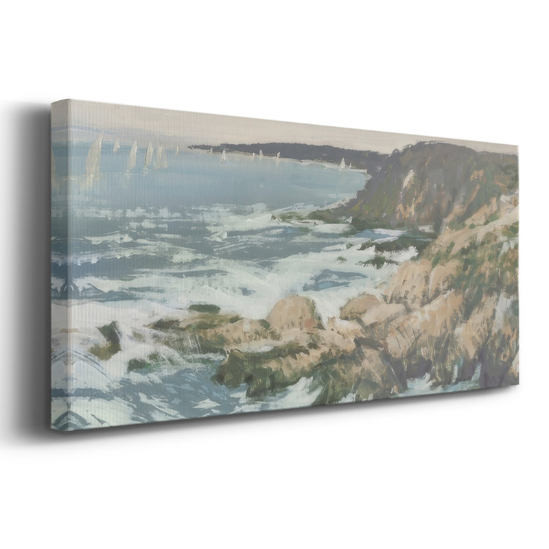Providence Coastal Cliff II - Toile tendue avec châssis - Prêt à accrocher, H 12 po x l 30 po