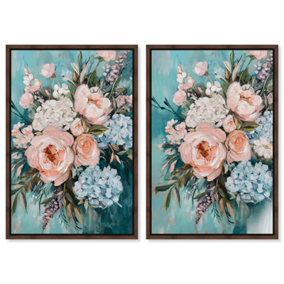 Teal Teal Elegant Floral Duet