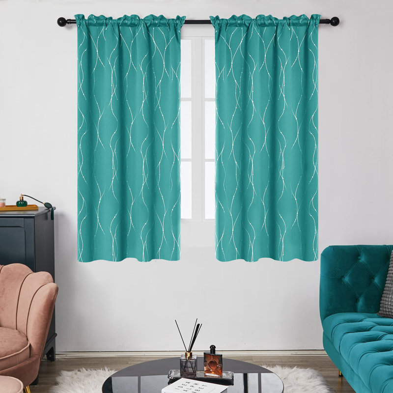 Flurin Room Darkening Curtain Pair, Beige, 52" W x 72" L