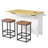 Micahel Solid Wood Top Four Leg Dining Set-1897147306-1897147308-1897147309