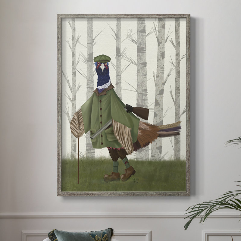 Pheasant Shooting Party 6 Framed Print - Solid Wood