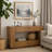 Ayma Sofa Console Table, 4 Drawers, 54 Inch Rectangular, Oak Brown