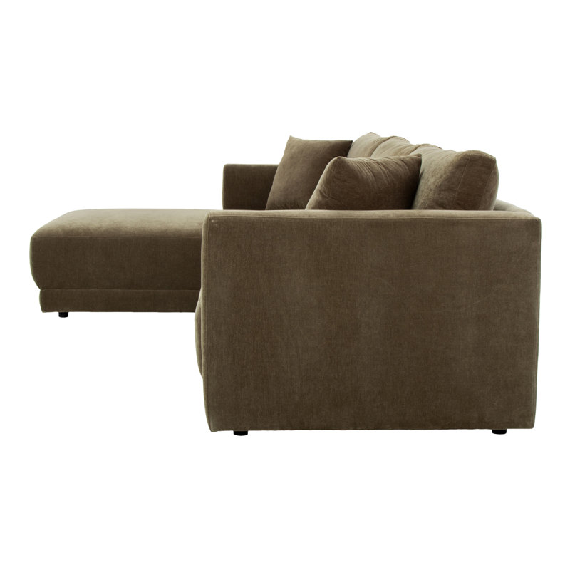 Bryn Upholstered Sectional, Moss Olive Green Performance Chenille, Left Hand Facing