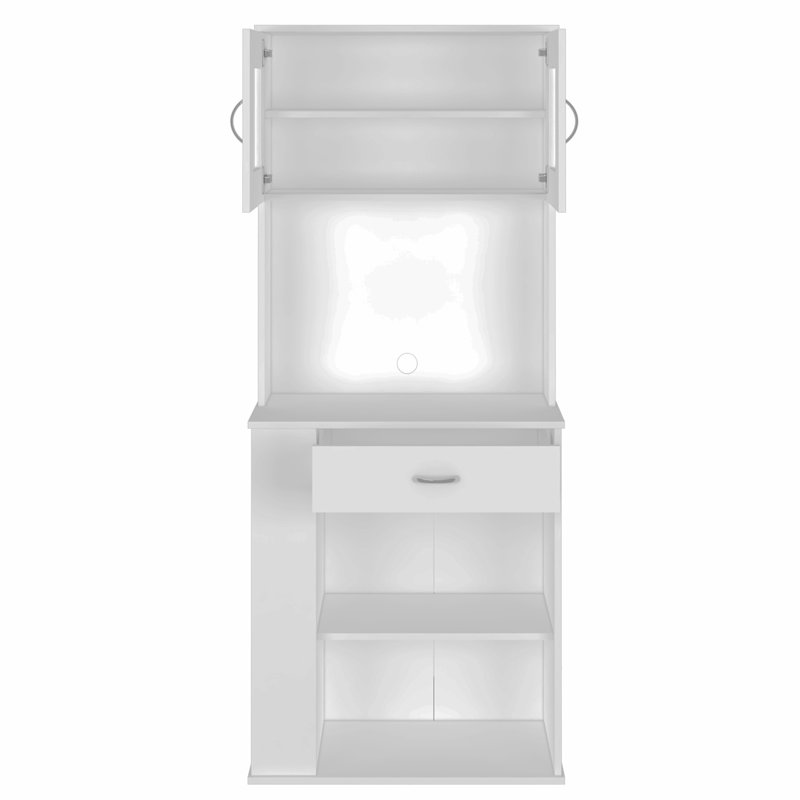 Armoire à double porte Pantry avec trois tablettes latérales