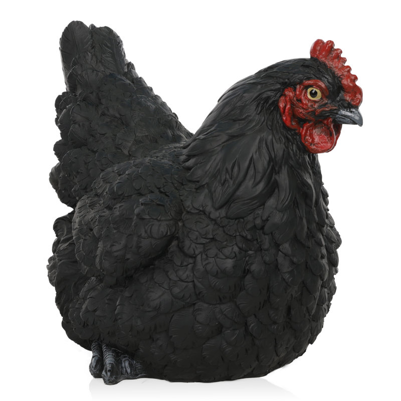 Chicken Animals Garden Statue, Black
