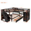 Lit superposé en L avec 3 tiroirs, bureau portable et garde-robe-897664391