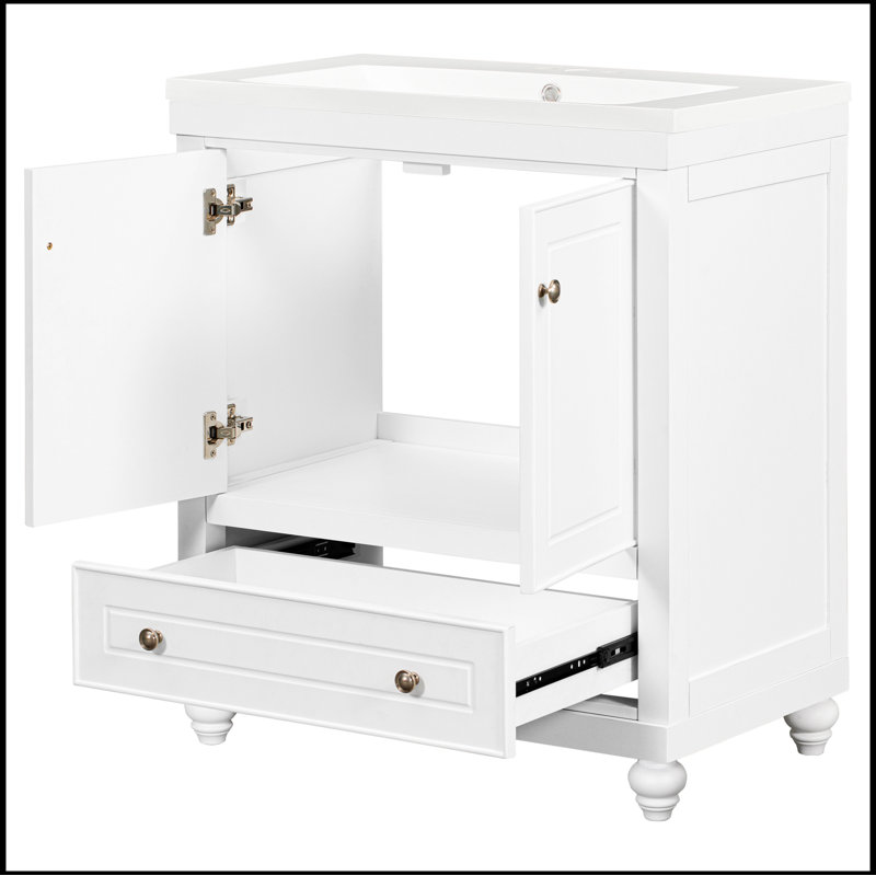 Meuble-lavabo sur pied simple avec plateau 30 po Sreyas