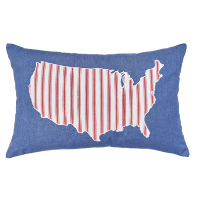 Coussin en bois de coton denim Steger