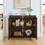 Buffet Mid-Century en rotin de style Mid-Century Libbie avec 2 trous de sortie, idéal pour un rangement polyvalent et un design élégant dans n'importe quelle pièce-128514902