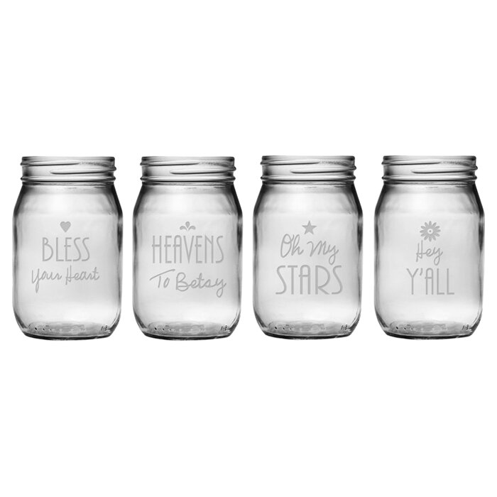 Rosalind Wheeler 6-Piece Clear Mason Jars - 16 oz, Glass Drink