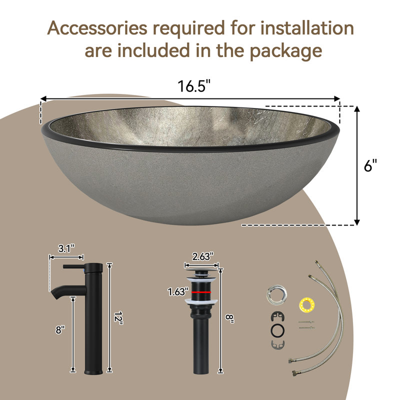 Lavabo de salle de bain 24 po avec lavabo bol, White, White, 24"