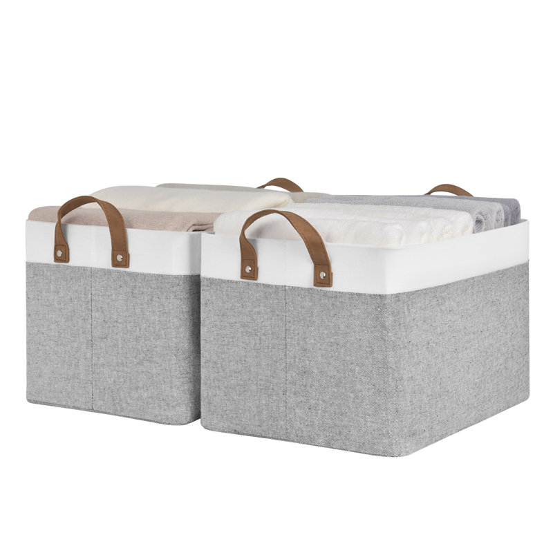 Bacs de rangement en tissu avec poignées, bacs pliables pour tablettes, placard, dortoir, H 10,25 po x l 12 po x P 16,5 po