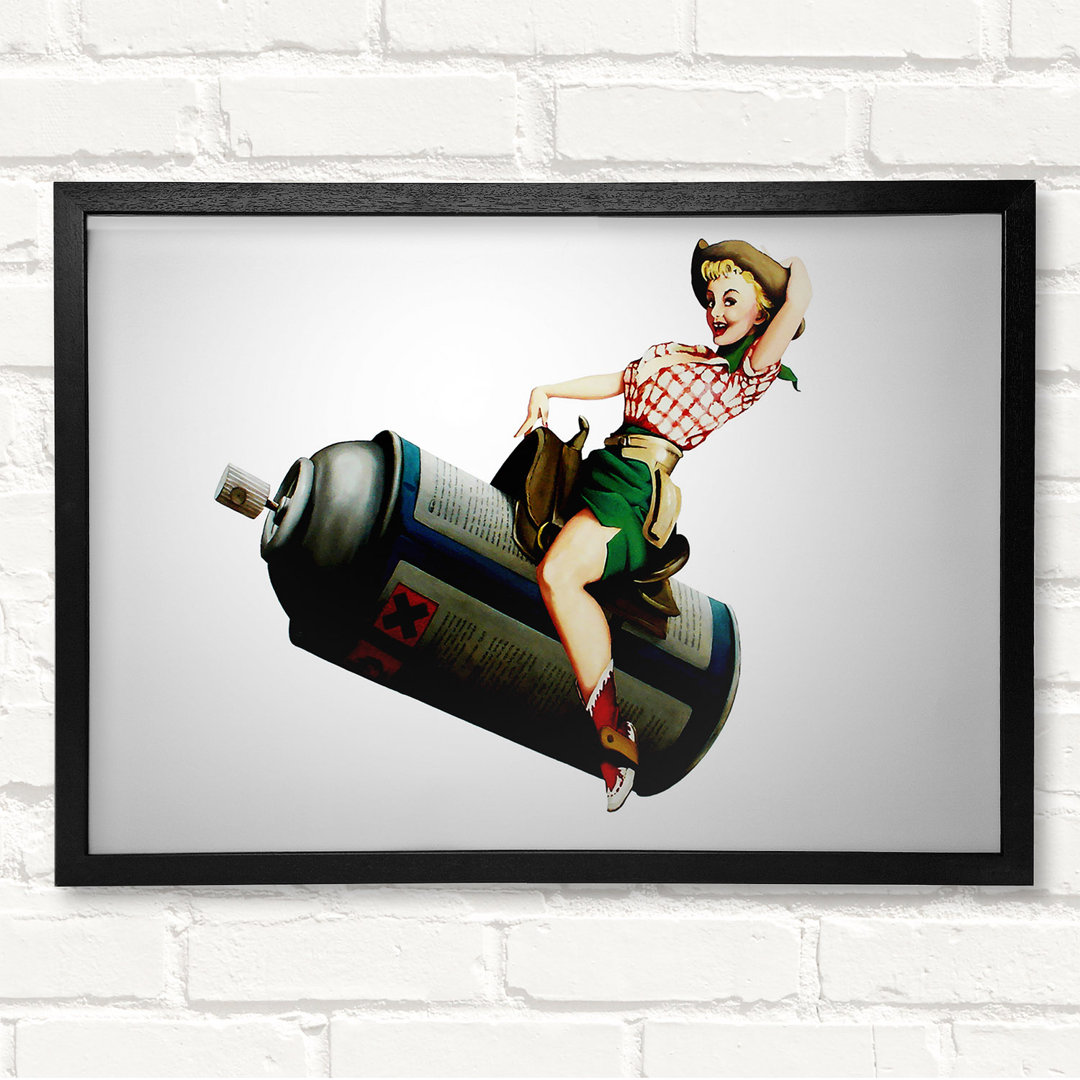 Spray Can Cowgirl Gerahmter Druck Wandkunst