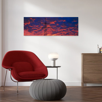 Power Lines At Sunset Germany Colorful Dramatic Abstract Sunset Architecture Wall Art