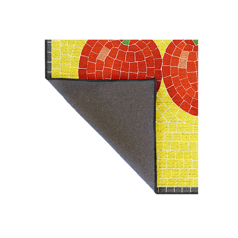 Tapis jaune tissé à envers lavable Mosso, 4'11" x 9'10"