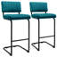Tabouret de bar / comptoir en velours capitonné à dossier bas Marlow-1515569673-1507270912