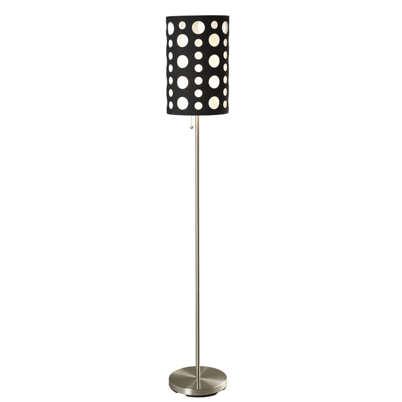 Lampe sur pied 62 po Sylacauga, Noir / Blanc