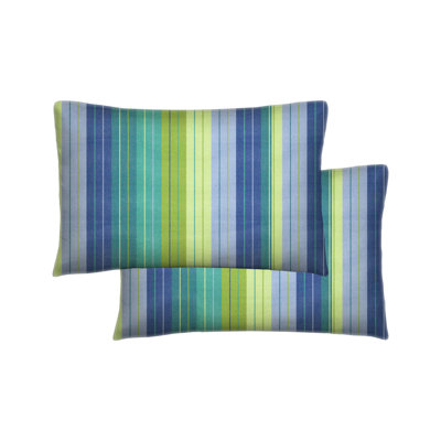 Set of 2 Sunbrella Throw Pillows, 12x18 Inch Rectangle Outdoor Throw Pillows Inserts with Covers