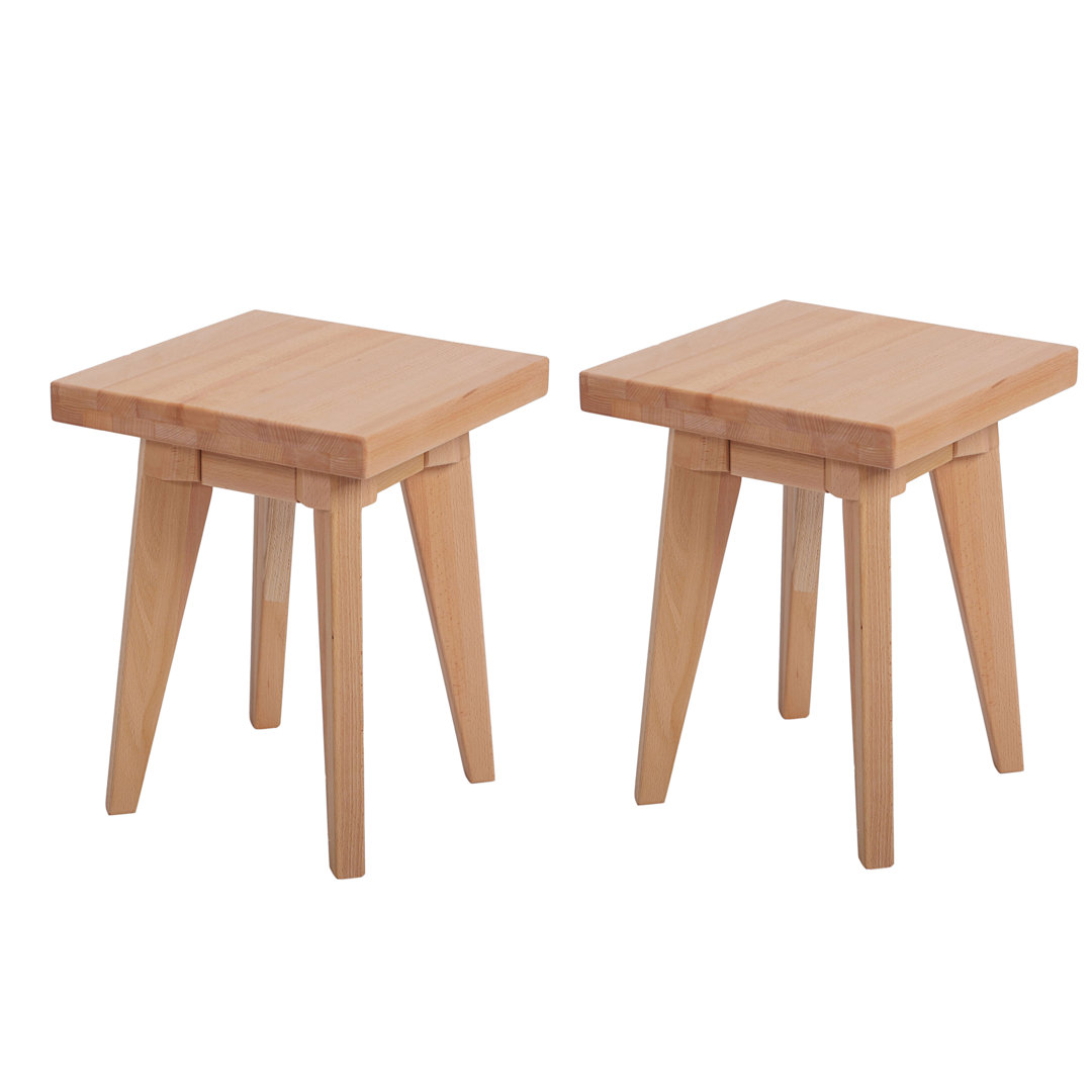 Rosalie Solid Wood Accent Stool (Set of 2)
