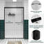 Porte de douche coulissante double en aluminium avec verre trempé transparent de 1/4 po et fini noir mat