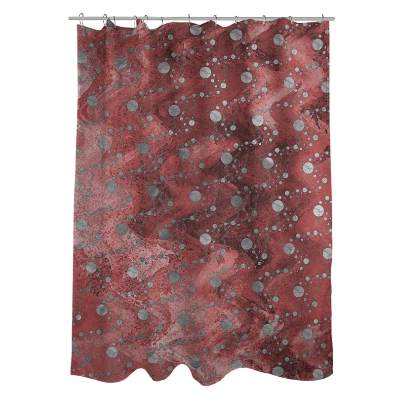 Katelyn Elizabeth Shower Curtain with Liner Included, Red