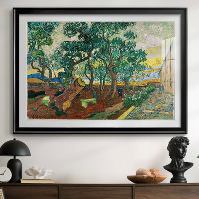 The Garden of the Hospital at Saint-Rémy-Vincent van Gogh-Framed Print with Mat and glass-1889