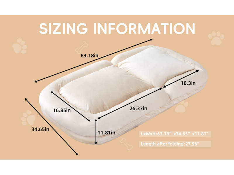 Méridienne pliante avec 5 positions réglables Méridienne moelleuse pour jouer, méditer et se détendre, Flanelle beige