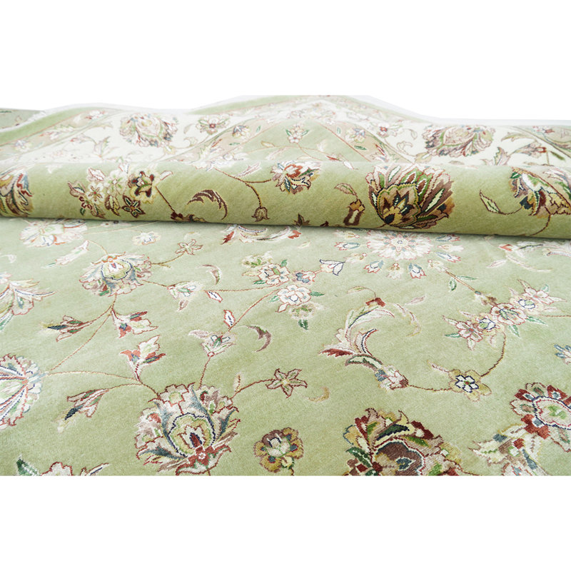 Intricately Oriental Area Rug in Light Blue, Rectangle 6' x 9'