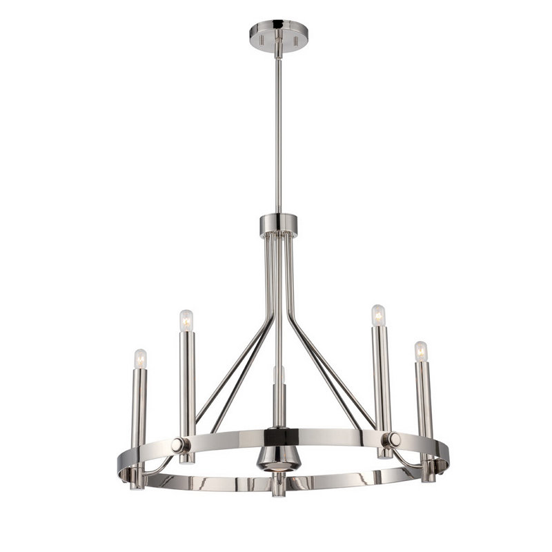 Lustre de roue de style bougie 6 lumières Amhold