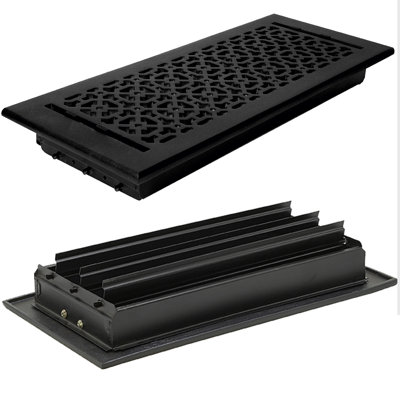 6"x16" Duct Size (Overall 7-1/2"x 17-3/4") Heat Vent (Detachable Steel Metal Louver)| Powder Coated
