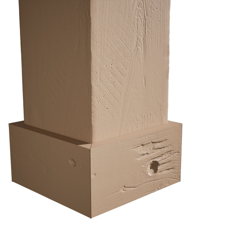 Enveloppe de colonne carrée Timberthane, H 72 po x l 8 po x P 8 po, Standard standard et base, Pin noueux