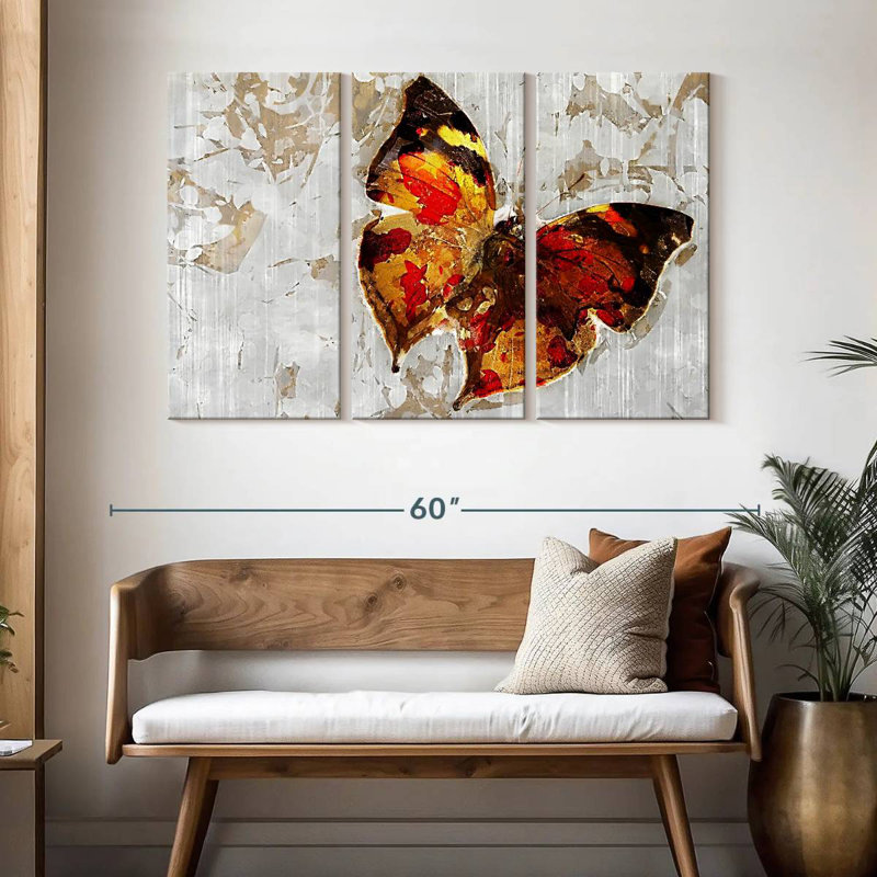 Brampt Grunge Butterfly, 32" H x 50" W
