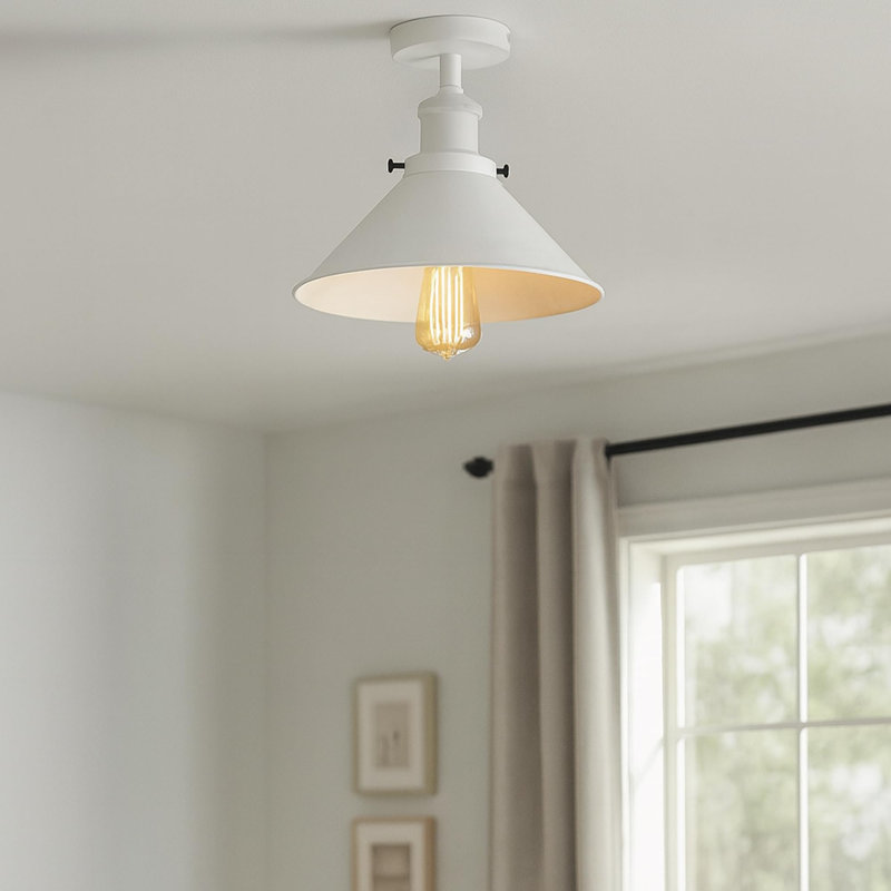 Semi Flush Mount, White