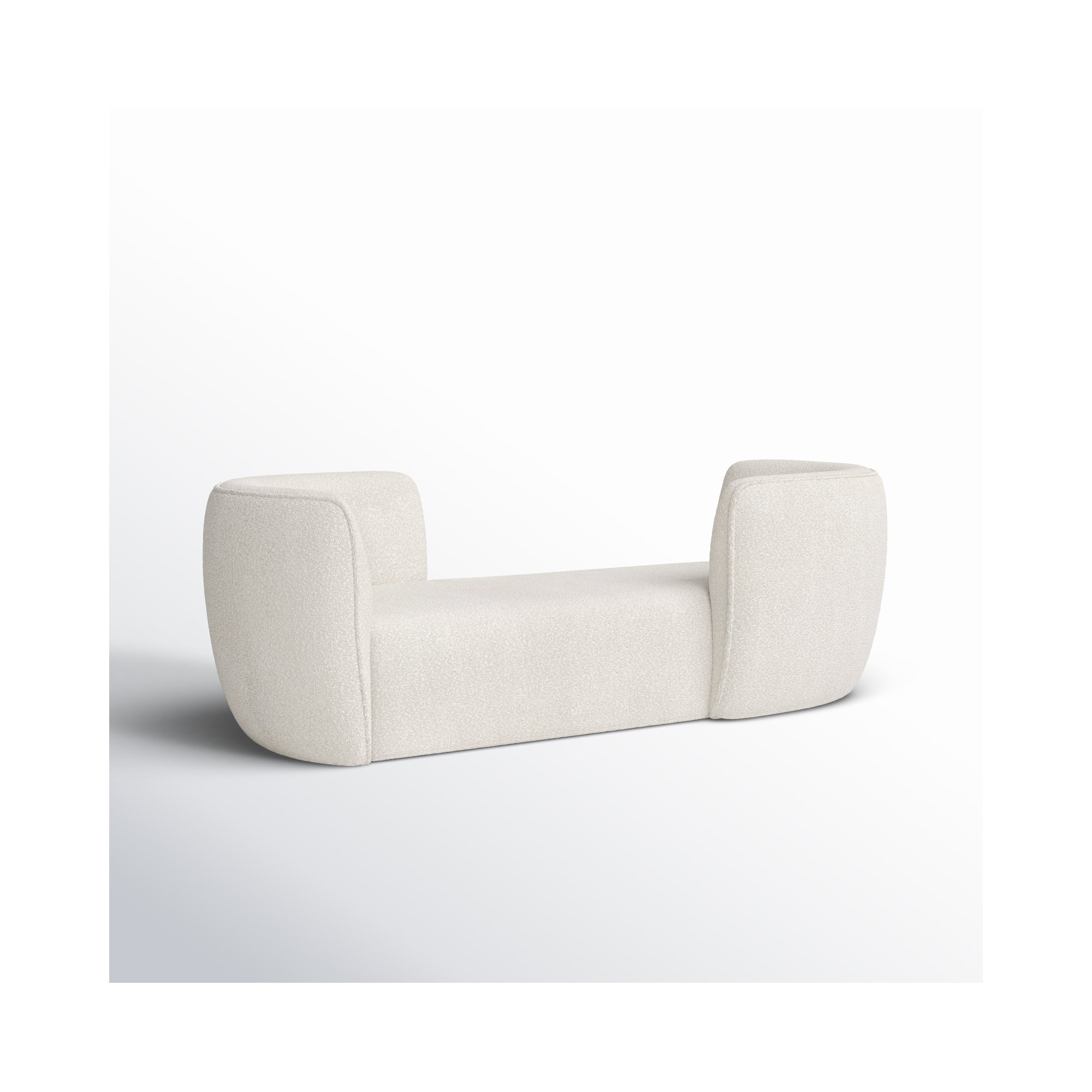 Orbit 70" Boucle Chaise Lounge, Cream Boucle Fabric