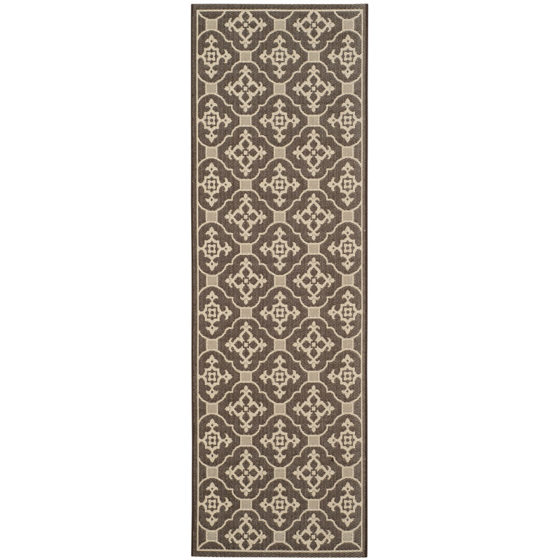 Aengus Brown/Tan Indoor/Outdoor Area Rug, Runner 2'7" x 8'2"