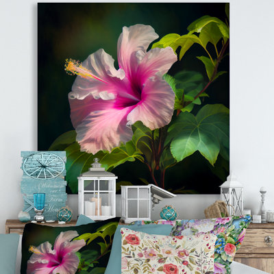 Blooming Pink And White Hibiscus III - Print