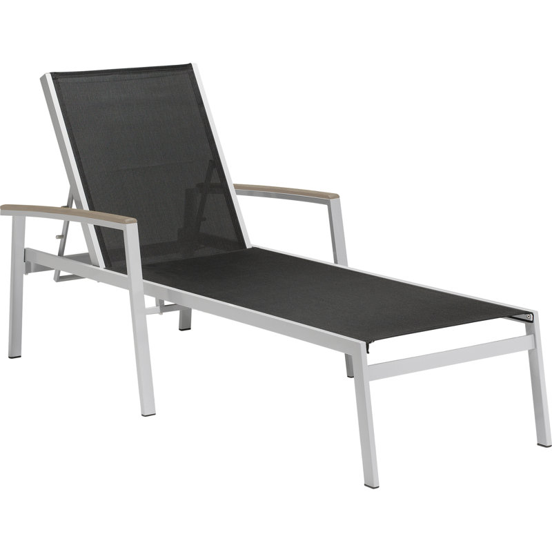 Travira Outdoor Chaise Lounge, Black, Tekwood Vintage, Flint