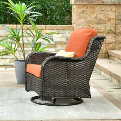 Rocking Swivel Patio Wicker Lounge Chairs With Cushions