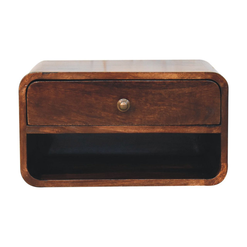 Curved California Walnut Wall Mounted Eichelberger With Open Slot