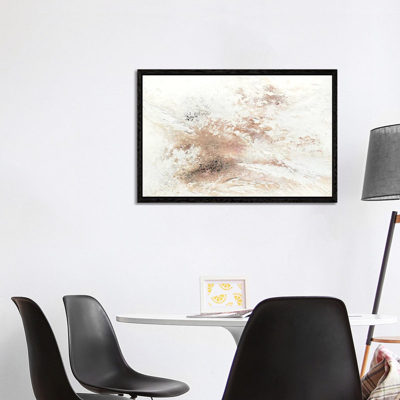Rose Gold Snow - Print on Canvas, 101.6 cm H x 66.04 cm W, Black Framed