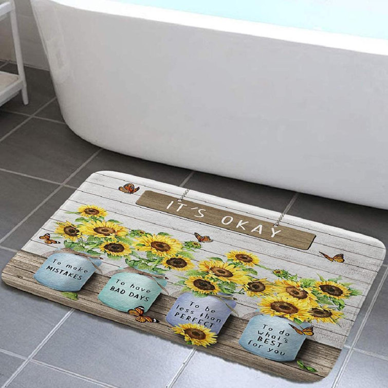 Flannel Bath Mat with Non-Slip Backing